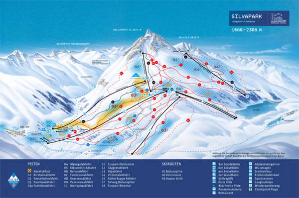 Galtur Ski Resort Ski Trail Map