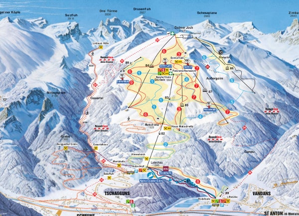 Golm Ski Trail Map