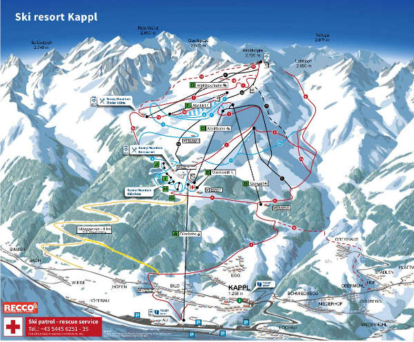 Kappl Ski Resort Ski Map