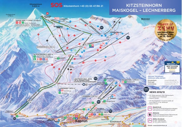 Kitzsteinhorn Ski Trail Map