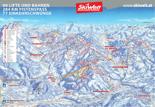 Skiwelt Ski Resort Ski Map