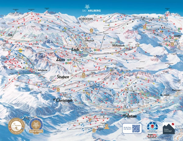 St Anton am Arlberg Ski Trail Map
