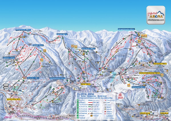 Zell am Ziller Ski Resort Ski Map