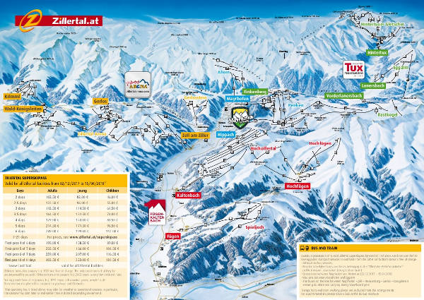 Zillertal Ski Trail Map