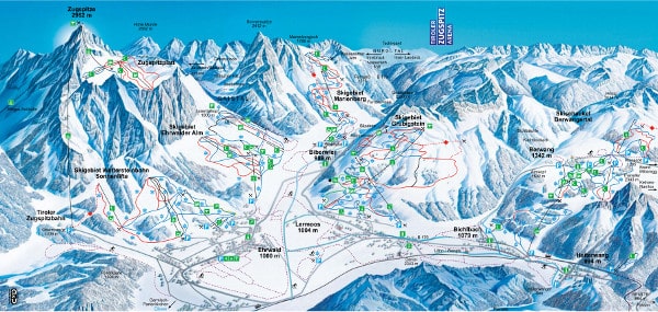Zugspitz Arena Ski Trail Map