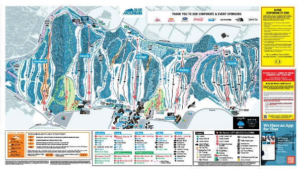 Blue Mountain Ski Trail Map