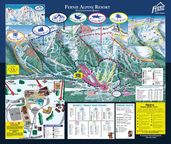 Fernie Ski Resort Ski Trail Map