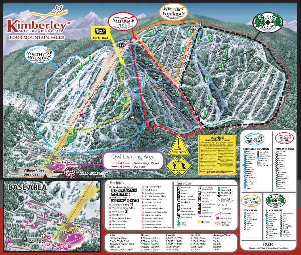 Kimberley Ski Resort Ski Trail Map