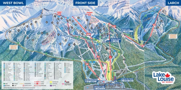 Lake Louise Ski Resort Ski Trail Map Front