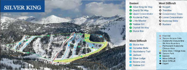 Silver King Ski Resort Ski Trail Map
