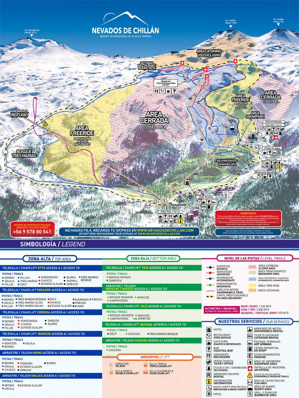 Nevados Ski Trail Map