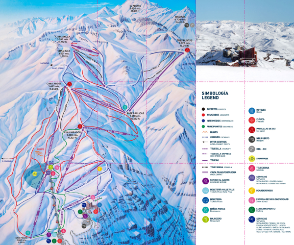 Valle Nevado Ski Resort Ski Map