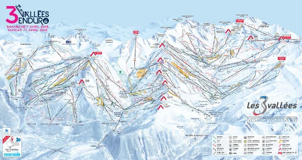 The Three Valleys Ski Trail Map