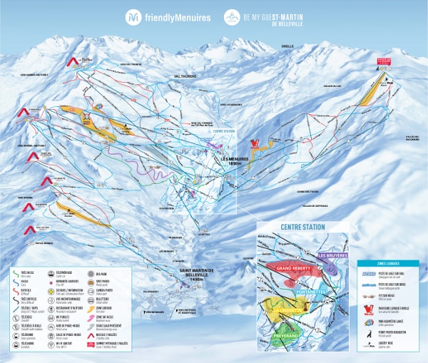 St Martin de Belleville Ski Resort Ski Trail Map