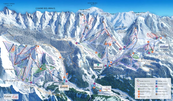 Massif des Aravis Ski Trail Map