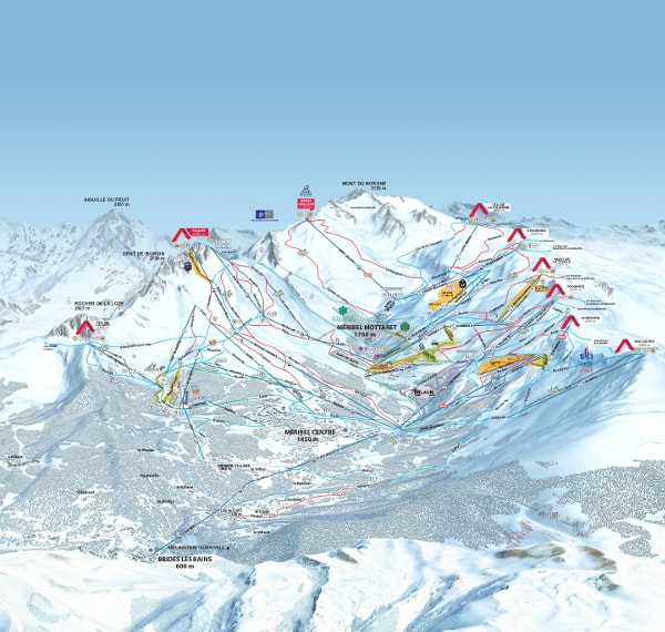 Meribel Valley Ski Trail Map