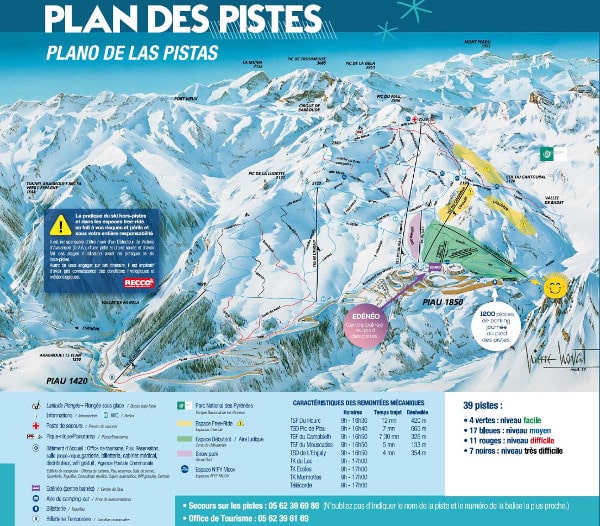 Piau Ski Trail Map