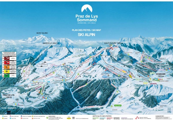Praz de Lys Sommand Ski Resort Ski Trail Map