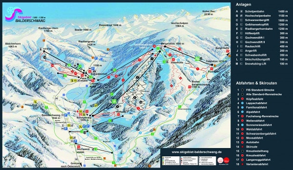 Balderschwang Ski Trail Map