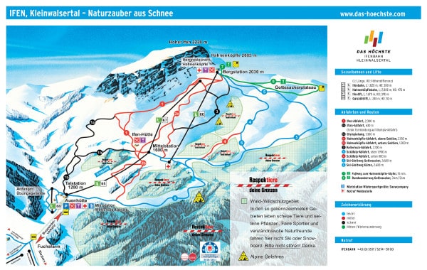 Ifen Ski Resort Ski Trail Map