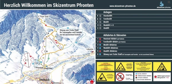 Pfronten Ski Resort Ski Trail Map