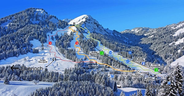 Unterjoch Ski Resort Ski Trail Map