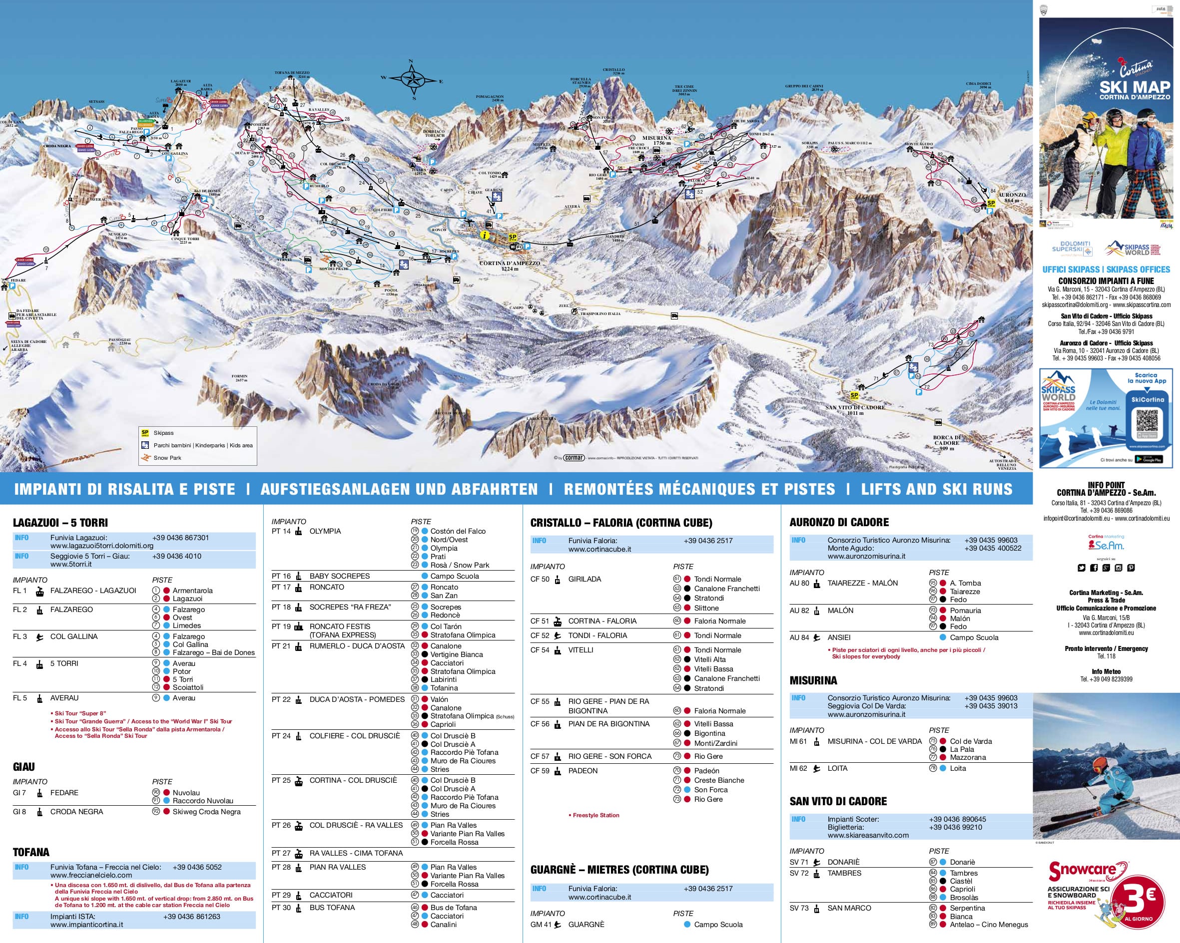 Cortina d'Ampezzo Ski Trail Map Free Download