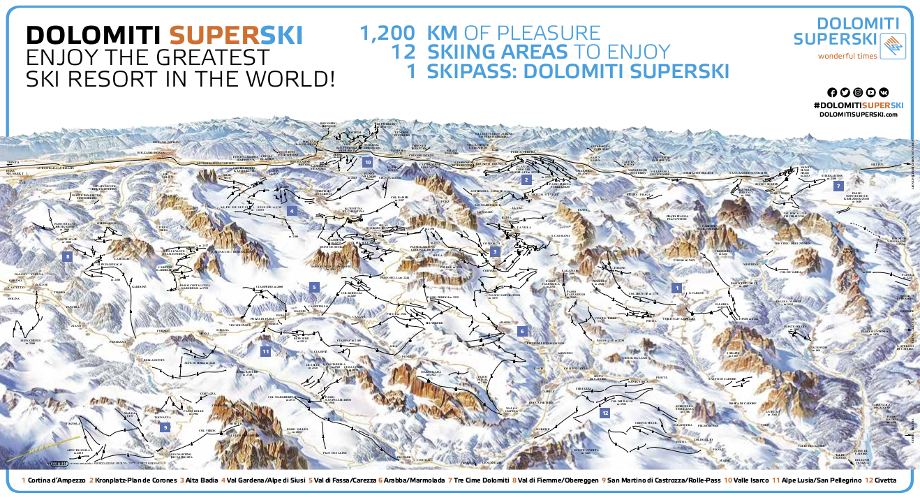Dolomiti Superski Ski Map Free Download