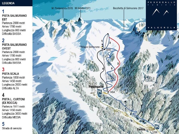 Pescegallo Ski Trail Map