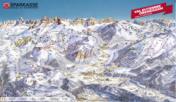 Val di Fiemme Ski Trail Map