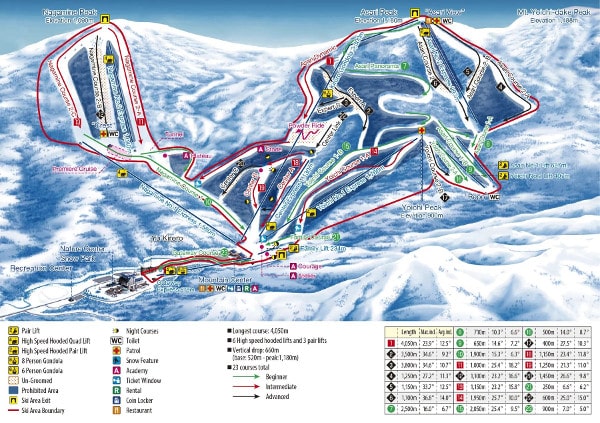 Kiroro Ski Trail Map