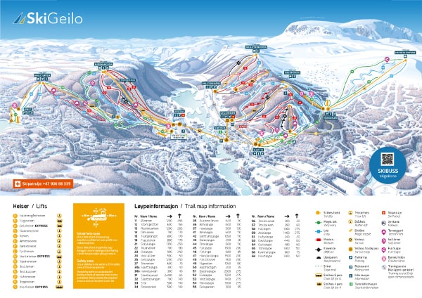 Geilo Ski Trail Map