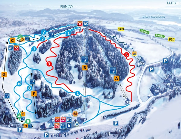 Czorsztyn Ski Trail Map