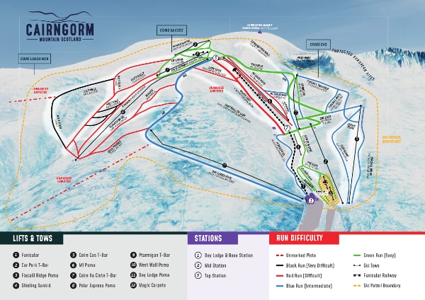 Cairngorm Ski Resort Ski Trail Map