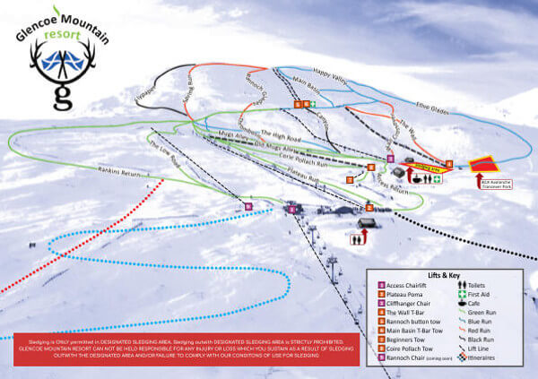 Glencoe Ski Resort Ski Trail Map