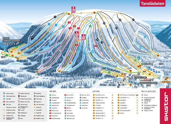 Salen Tandadalen Ski Trail Map