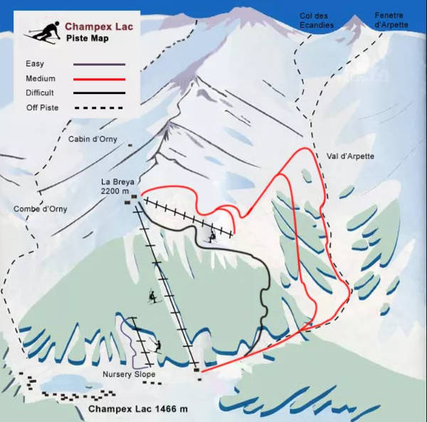 Champex Lac Ski Trail Map