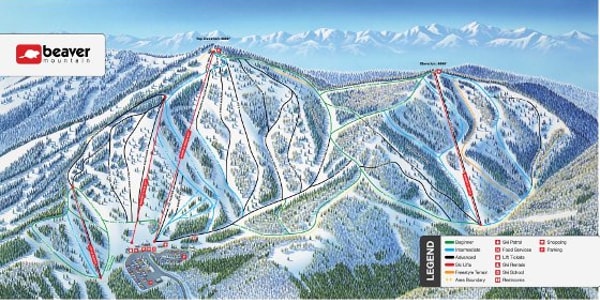 Beaver Mountain Ski Resort Ski Trail Map