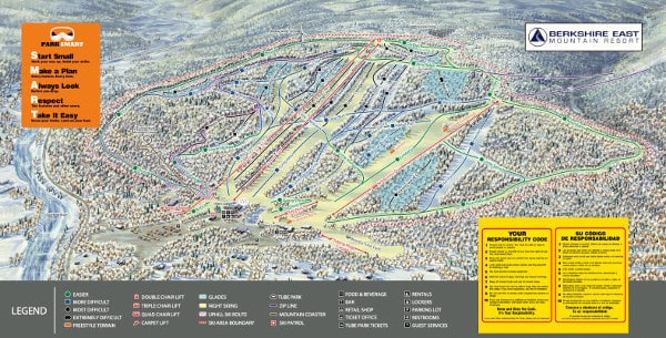 Berkshire East Ski Resort Ski Trail Map