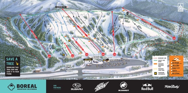 Boreal Ski Resort Ski Trail Map