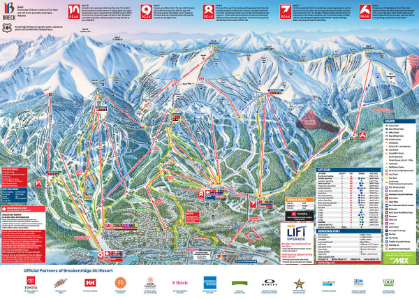 Breckenridge Ski Resort Ski Trail Map