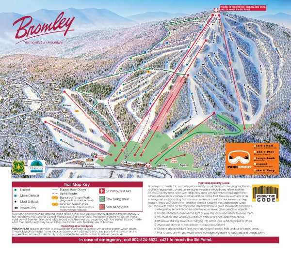 Bromley Ski Resort Ski Trail Map