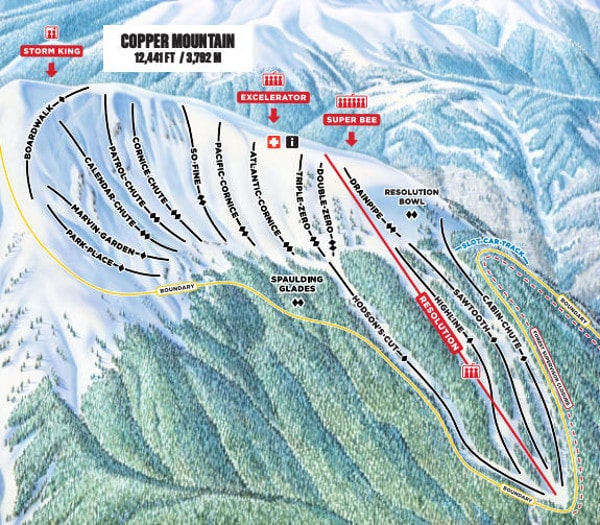 Copper Mountain Ski Resort Ski Trail Map