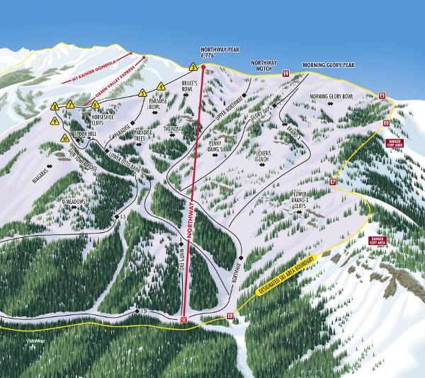 Crystal Mountain Northway Resort Ski Trail Map