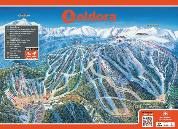 Eldora, Colorado Ski Resort Ski Trail Map