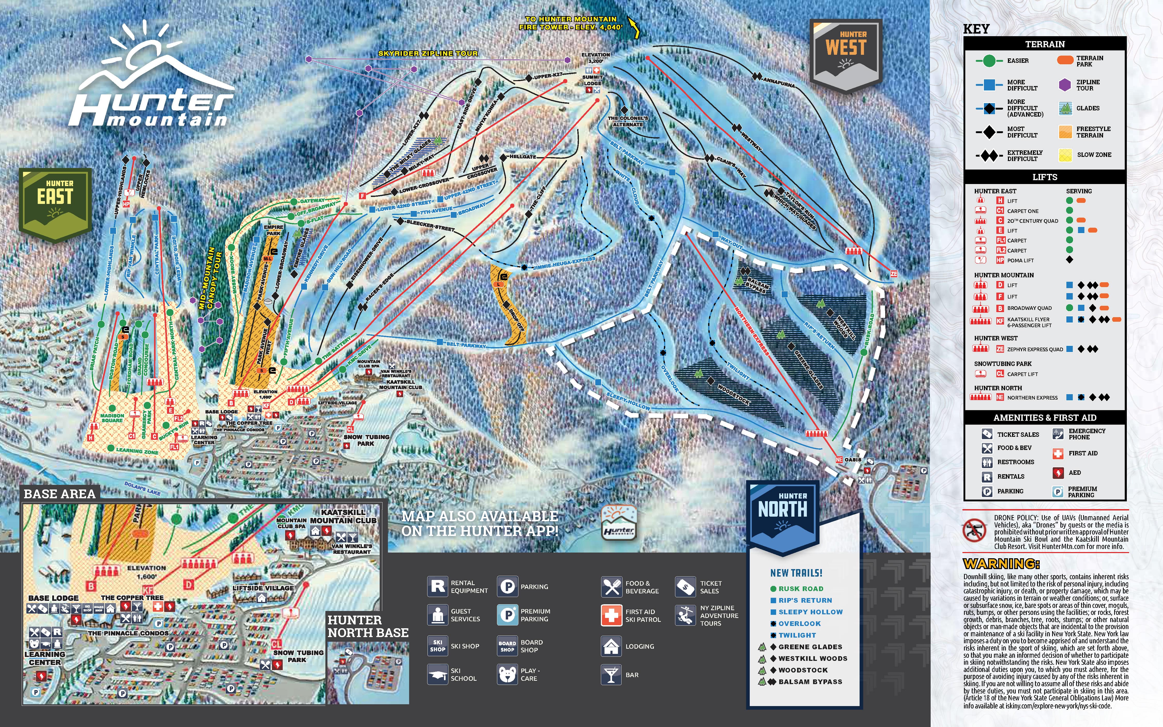 Hunter Mountain Ski Trail Map, Free Download