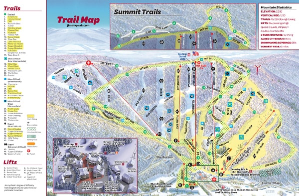 Jiminy Peak Ski Resort Ski Trail Map