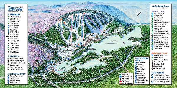 King Pine Ski Resort Ski Trail Map