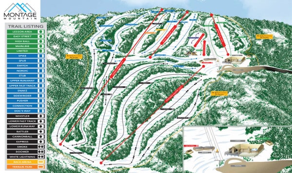 Montage Mountain Ski Resort Ski Map