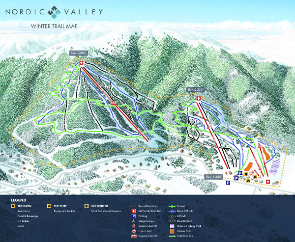 Nordic Valley Ski Resort Ski Trail Map
